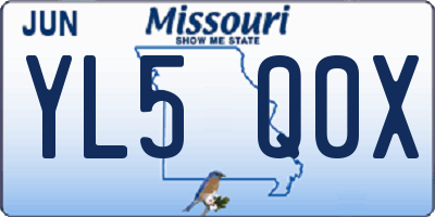 MO license plate YL5Q0X