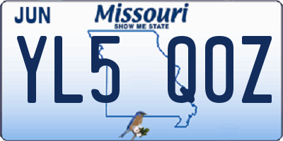 MO license plate YL5Q0Z