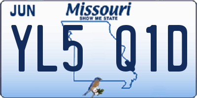 MO license plate YL5Q1D