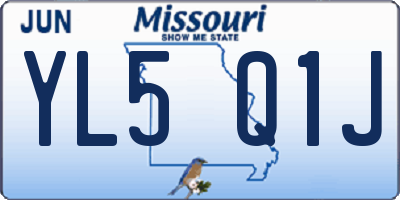 MO license plate YL5Q1J