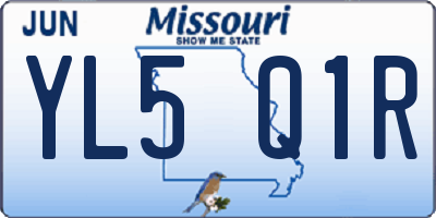 MO license plate YL5Q1R