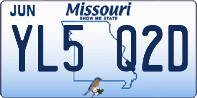 MO license plate YL5Q2D