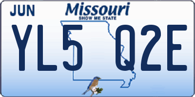 MO license plate YL5Q2E