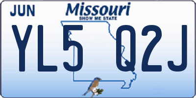 MO license plate YL5Q2J
