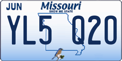 MO license plate YL5Q2O