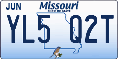 MO license plate YL5Q2T