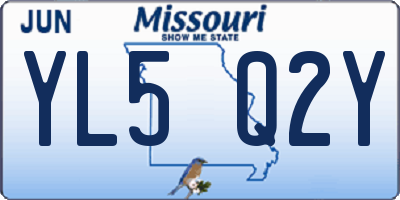 MO license plate YL5Q2Y
