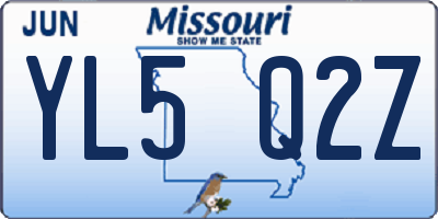 MO license plate YL5Q2Z