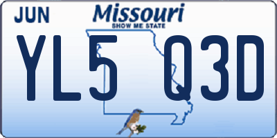 MO license plate YL5Q3D