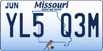 MO license plate YL5Q3M