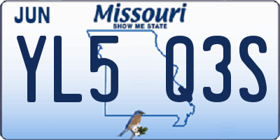 MO license plate YL5Q3S