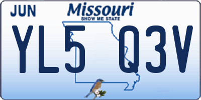 MO license plate YL5Q3V