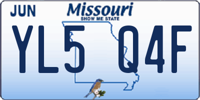 MO license plate YL5Q4F