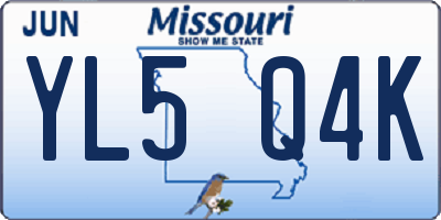 MO license plate YL5Q4K