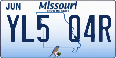 MO license plate YL5Q4R