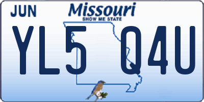MO license plate YL5Q4U