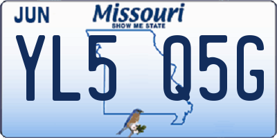 MO license plate YL5Q5G