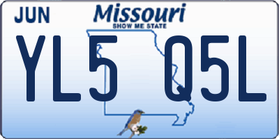 MO license plate YL5Q5L