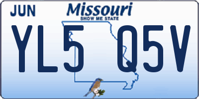 MO license plate YL5Q5V