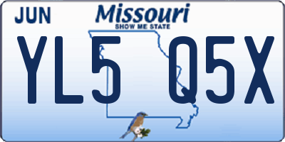 MO license plate YL5Q5X
