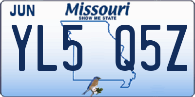 MO license plate YL5Q5Z