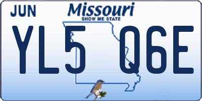 MO license plate YL5Q6E