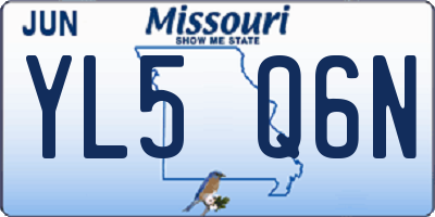 MO license plate YL5Q6N