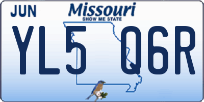 MO license plate YL5Q6R
