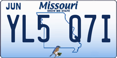 MO license plate YL5Q7I