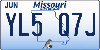MO license plate YL5Q7J