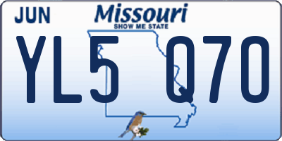 MO license plate YL5Q7O