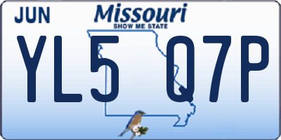 MO license plate YL5Q7P