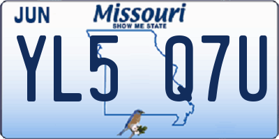 MO license plate YL5Q7U