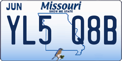 MO license plate YL5Q8B