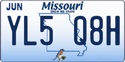 MO license plate YL5Q8H
