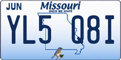 MO license plate YL5Q8I