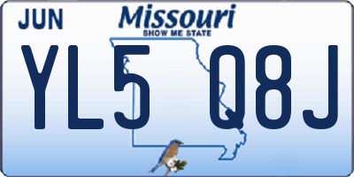 MO license plate YL5Q8J