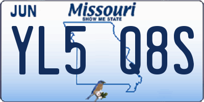 MO license plate YL5Q8S