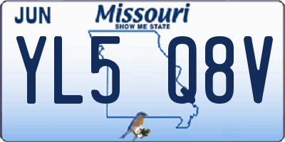 MO license plate YL5Q8V