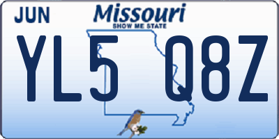 MO license plate YL5Q8Z