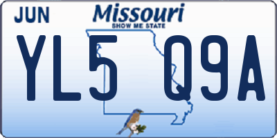MO license plate YL5Q9A