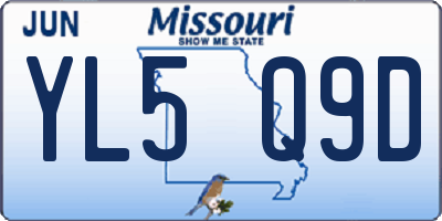 MO license plate YL5Q9D
