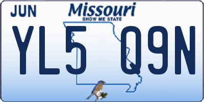 MO license plate YL5Q9N
