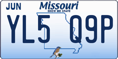 MO license plate YL5Q9P