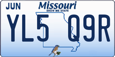 MO license plate YL5Q9R