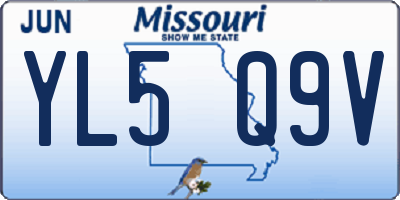 MO license plate YL5Q9V