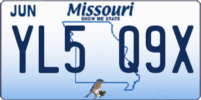 MO license plate YL5Q9X