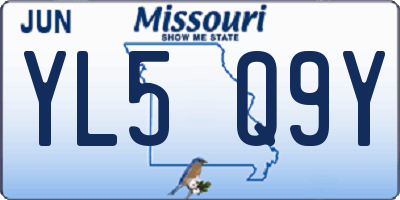 MO license plate YL5Q9Y