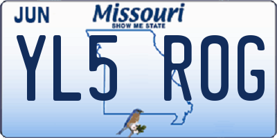 MO license plate YL5R0G