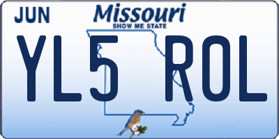 MO license plate YL5R0L